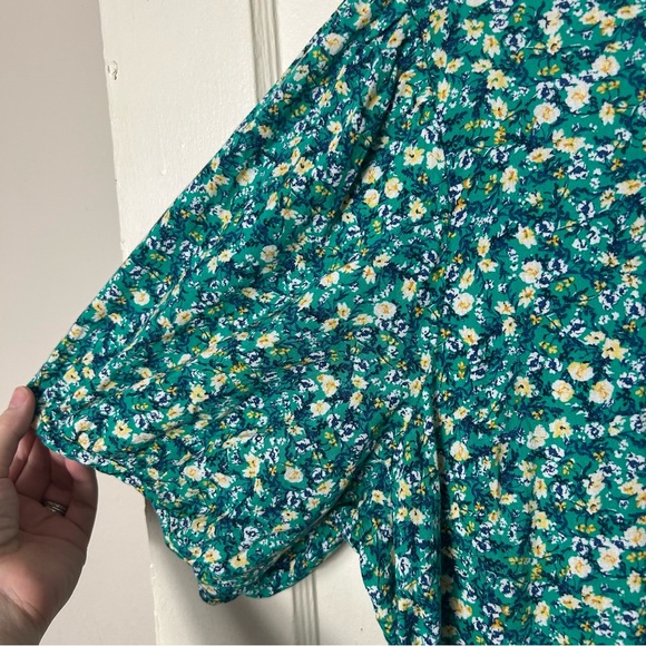 Old Navy green floral tiered maxi prairie dress womens XL - Picture 6 of 10